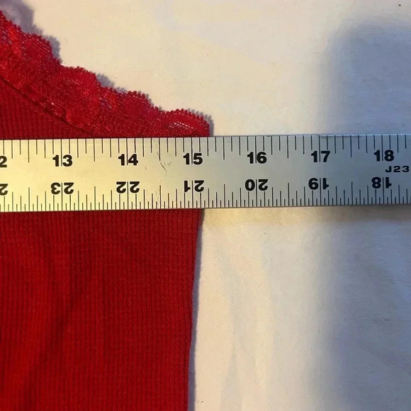 Faded Glory Y2K 90s 2000s red cotton Lace Trim cami Tank Top| M softgirl - Picture 5 of 6